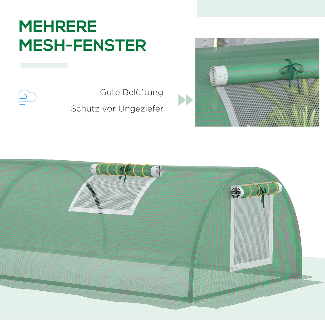Foliedrivhus, vejrbestandigt, UV-bestandigt, polytunnel, 300 cm x 80 cm x 45 cm, grønt