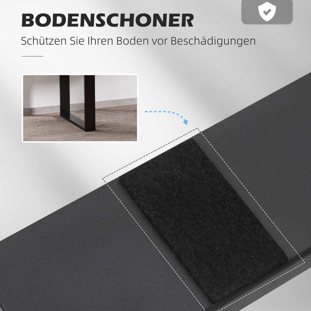 Bordbensæt, 2 stålben, 72 x 60 cm, forborede huller, industrielt design, stål, sort