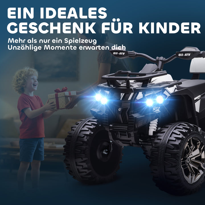 Elektrisk børne-quad, 3-8 km/t, 45 min. driftstid, LED-forlygter, musikafspiller med USB, til børn i alderen 3 til 5 år