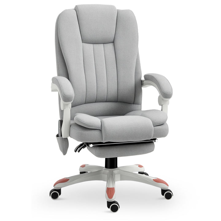 Massagestol, kontorstol, gamingstol, polyester, skum, nylon, grå, 66 x 63 x 107-115 cm