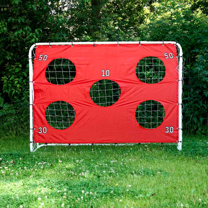 Børnefodboldtræningsmål 2-i-1 + præcisionsmåtte 215 x 153 x 76 cm