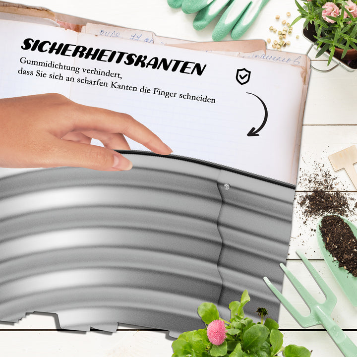 Højbed i metal, 2 niveauer, vejrbestandig, åben bund, 120 x 90 x 30 cm, farve: sølv