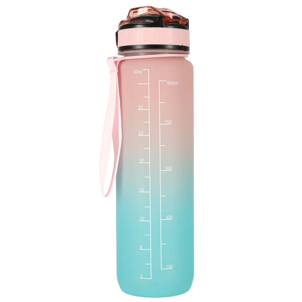 Bidon vandflaske 1l pink og blå