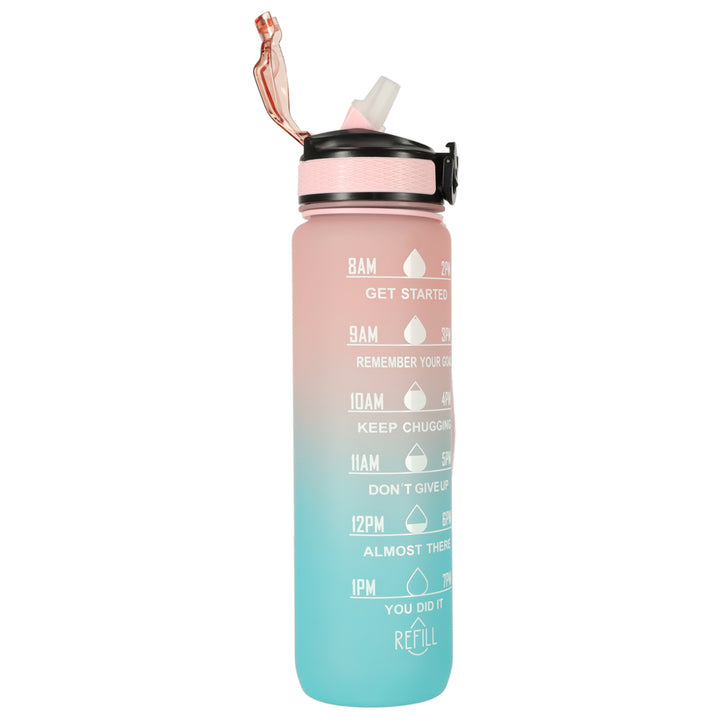 Bidon vandflaske 1l pink og blå