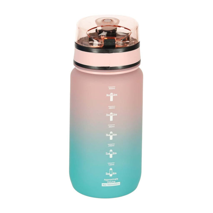 Vandflaske bidon med sugerørshåndtag sports 600ml pink-blå