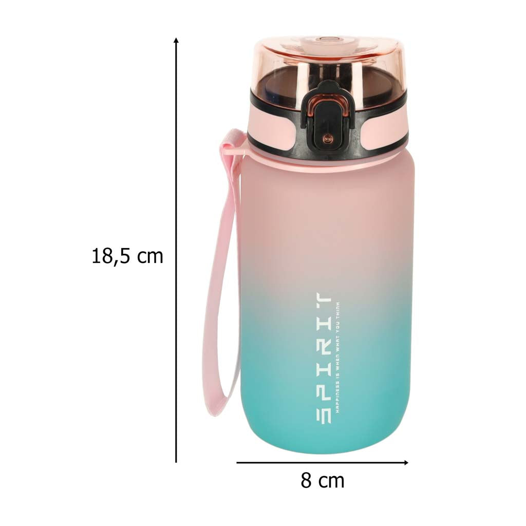 Vandflaske bidon med sugerørshåndtag sports 600ml pink-blå
