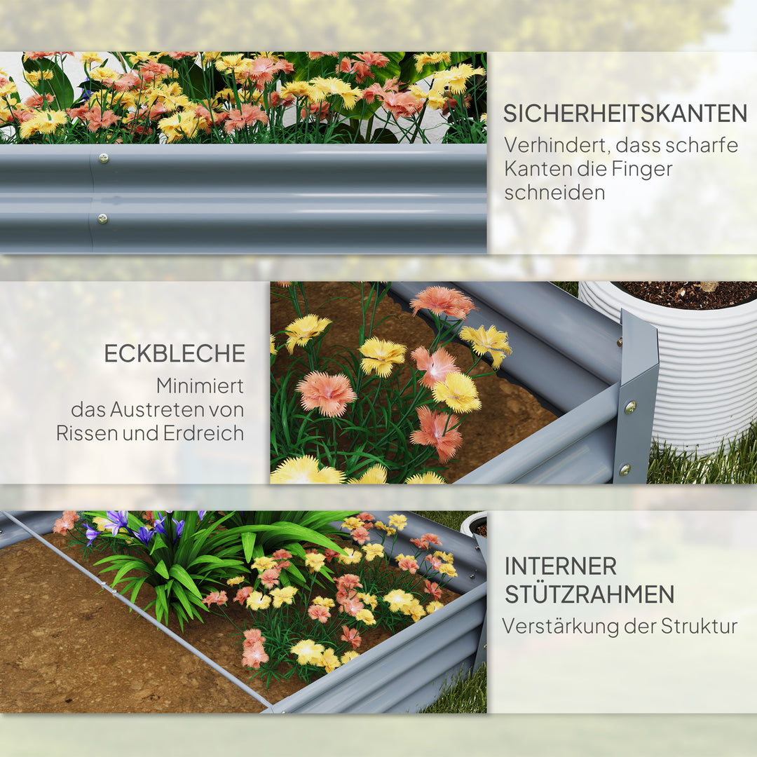 Højbed af stål, vejrbestandigt plantebed med kold ramme mod skærekant