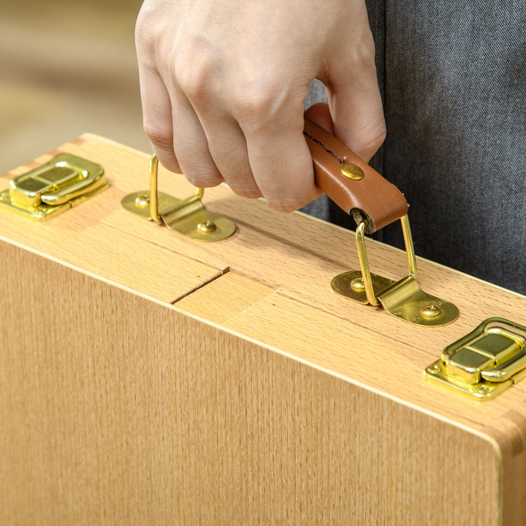 Bordstaffeli bordstaffeliæske, bøgetræ, sammenklappelig, 27 cm x 41,5 cm x 74,5 cm, naturlig