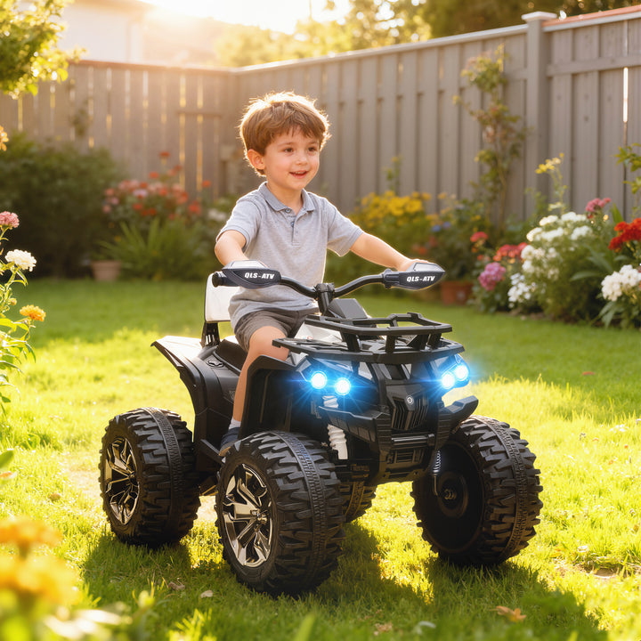 Elektrisk børne-quad, 3-8 km/t, 45 min. driftstid, LED-forlygter, musikafspiller med USB, til børn i alderen 3 til 5 år