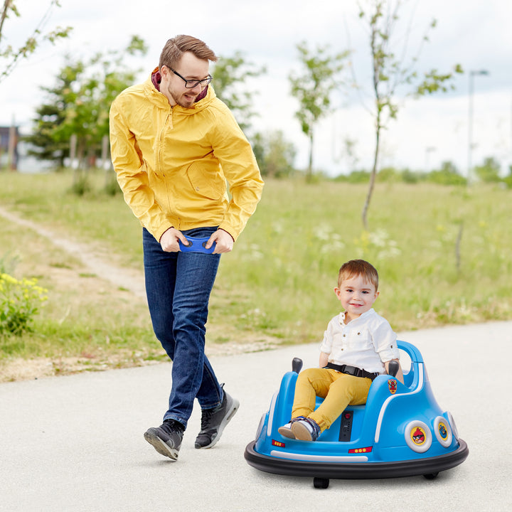Aiyaplay børne-kofangerbil, 360° rotation, til 3-5 år, med fjernbetjening, musik, blå