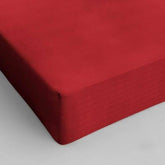 Stræklagen i bomuld rød 160 x 200 cm