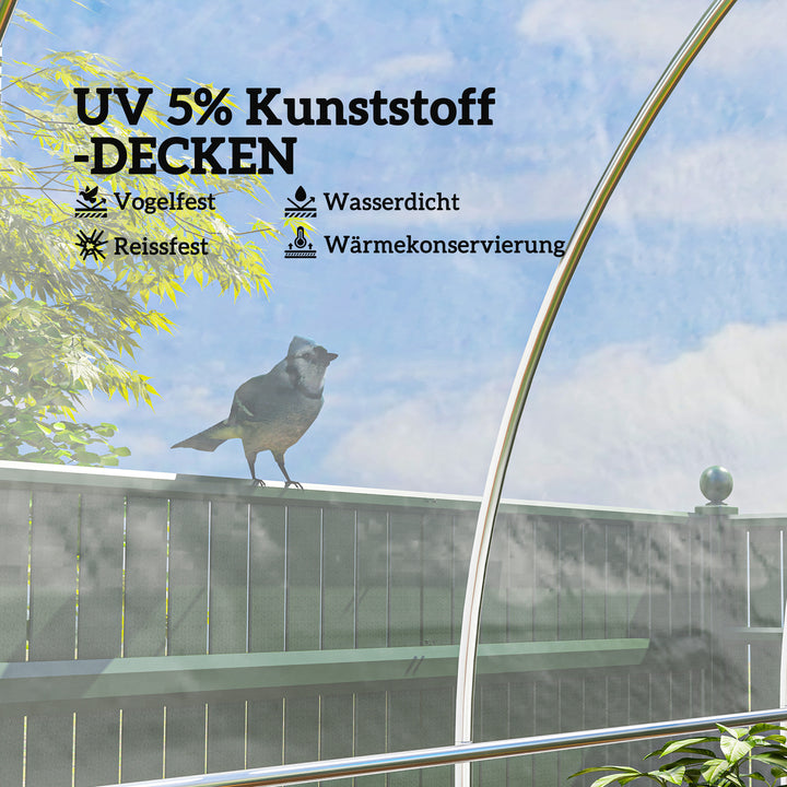 Drivhusoverdækning, plastikplanteoverdækning, uv-resistent, vandtæt, 7 x 8 m