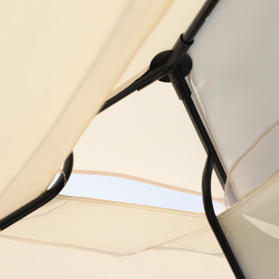 Hollywood gynge, havegynge med sidepaneler, 3-personers, beige, 256 x 172 x 248 cm