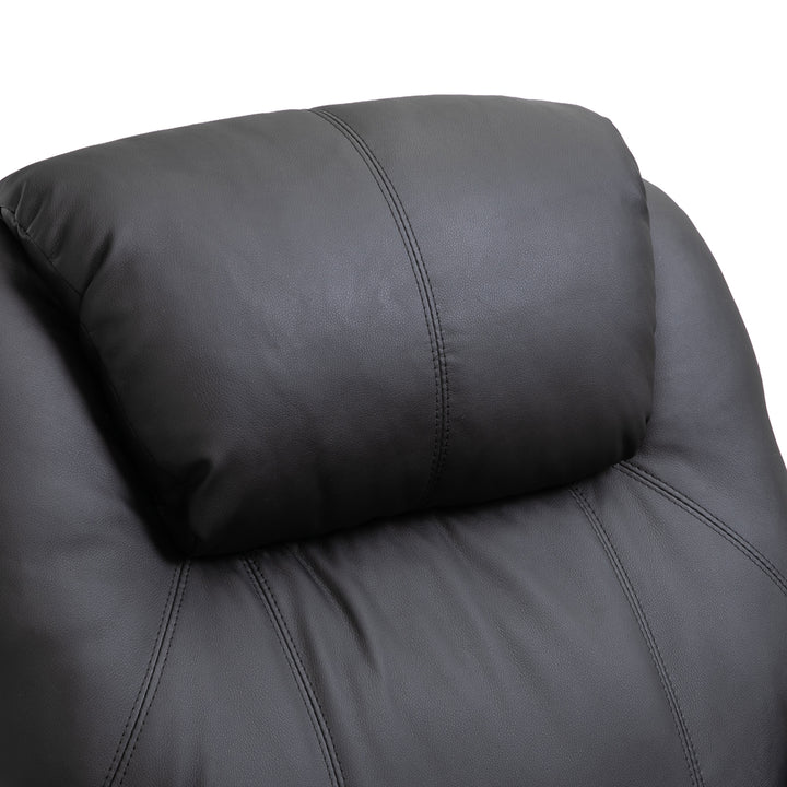 Massagestol elektrisk afslappende stool tv-stol massagefunktion 5 massagetilstande lænefunktion kunstlæder træ metal skum sort 84 x 92 x 109 cm