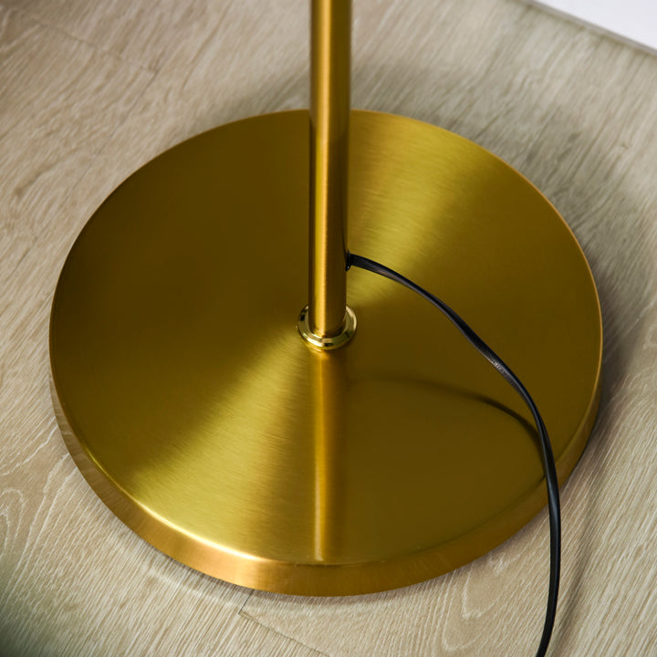 Retro gulvlampe, gulvlampe med 3 skærme, glas, guld