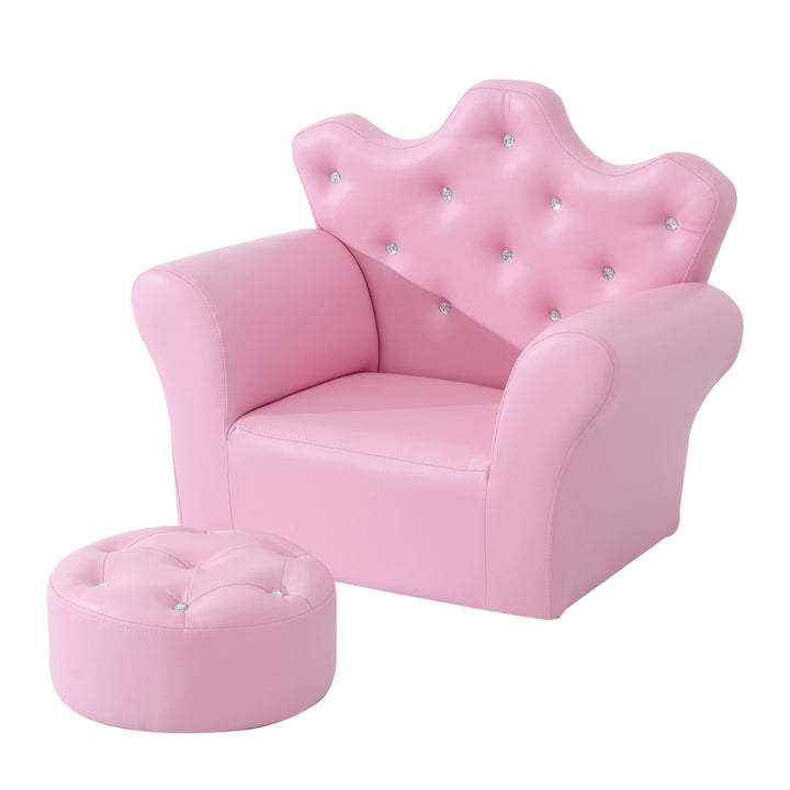 Legesofa til børn, børnesofa med fodskammel, børnesofa prinsesselegesofa børnesofa minisofa til hyggehjørne, børneværelse, legerum, soveværelse, lyserød
