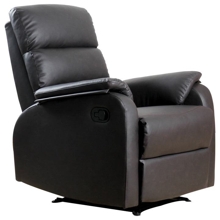 Afslappende stol tv-stol sofa lænestol hjørneskrivebord med cpu-stativ justerbar ergonomisk kunstlæder stål brun 75 x 92 x 99 cm
