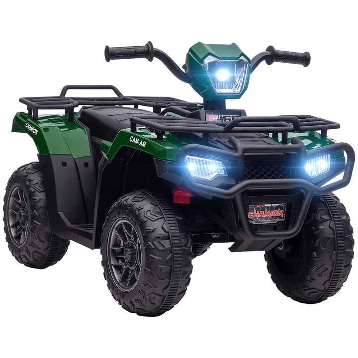 El-atv til børn, maks. 4 km/t, fra 3 år, led-forlygter, musiktilslutning, sort+grøn 88 x 45 x 50 cm