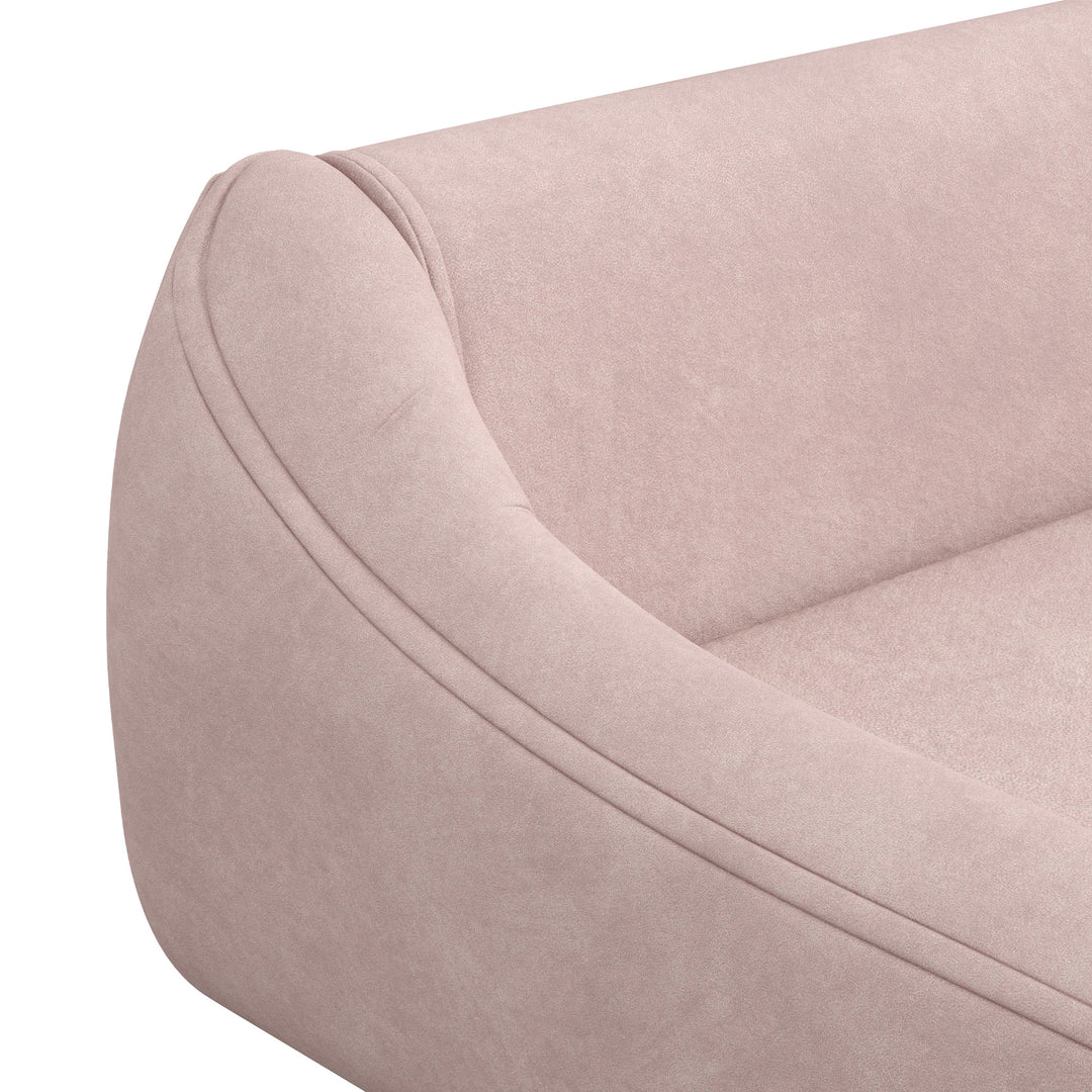 Kæledyrssofa hundesofa, skandinavisk design, aftagelig polstring, fløjlslook, 102 cm x 58,5 cm x 42,5 cm, pink + natur