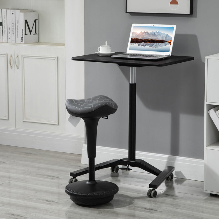 Kontorstol med drejefunktion, ergonomisk stol, højdejusterbar 65,5-83,5 cm, 120° hældning, grå