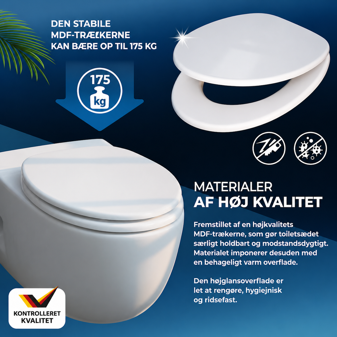 Toiletsæde med soft-close, hvid