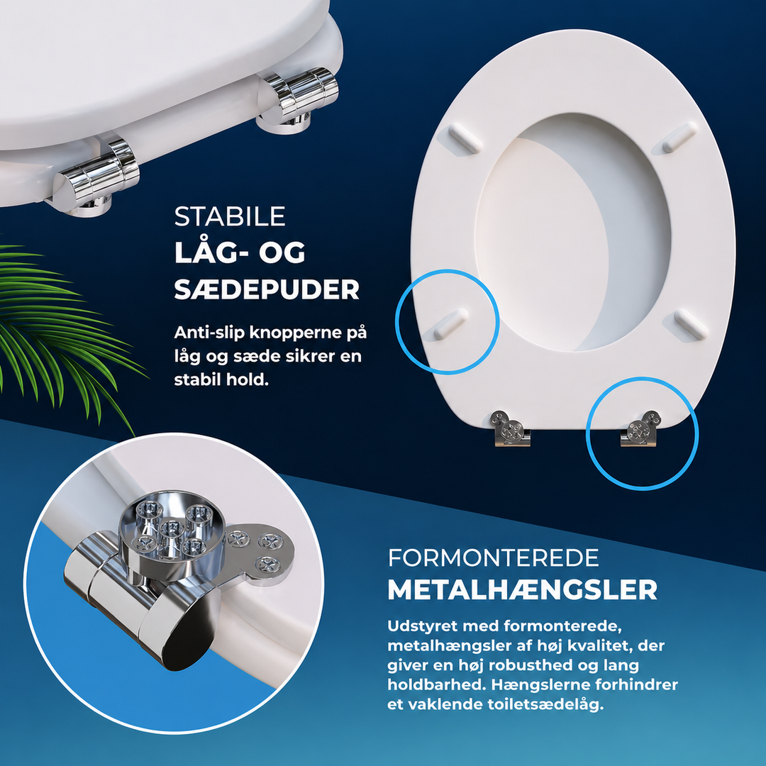 Toiletsæde med soft-close, hvid