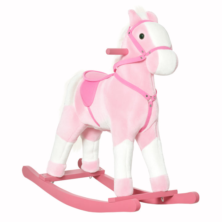 Børns gyngehest gyngedyr gyngelegetøj vrinskende pink 74x28x65cm