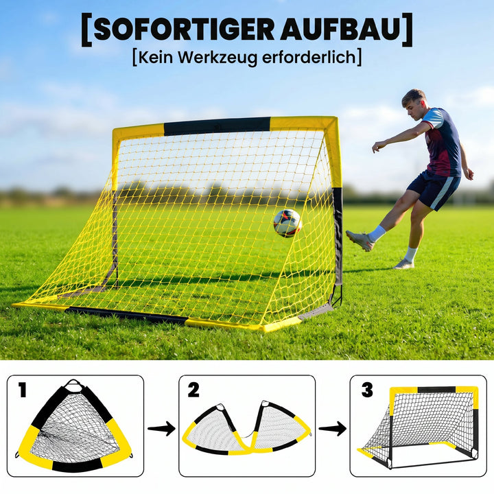 Pop-up fodboldmål til unge og voksne - Sammenklappeligt og bærbart