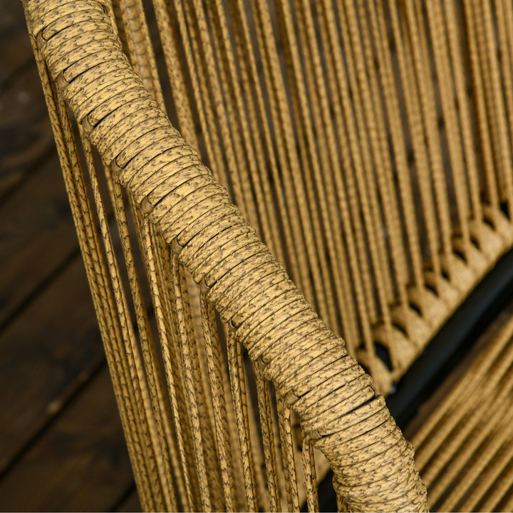 Rattan havemøbelsæt, 3 dele, sæde- og ryghynder, kunstig rattan, metalramme, grøn