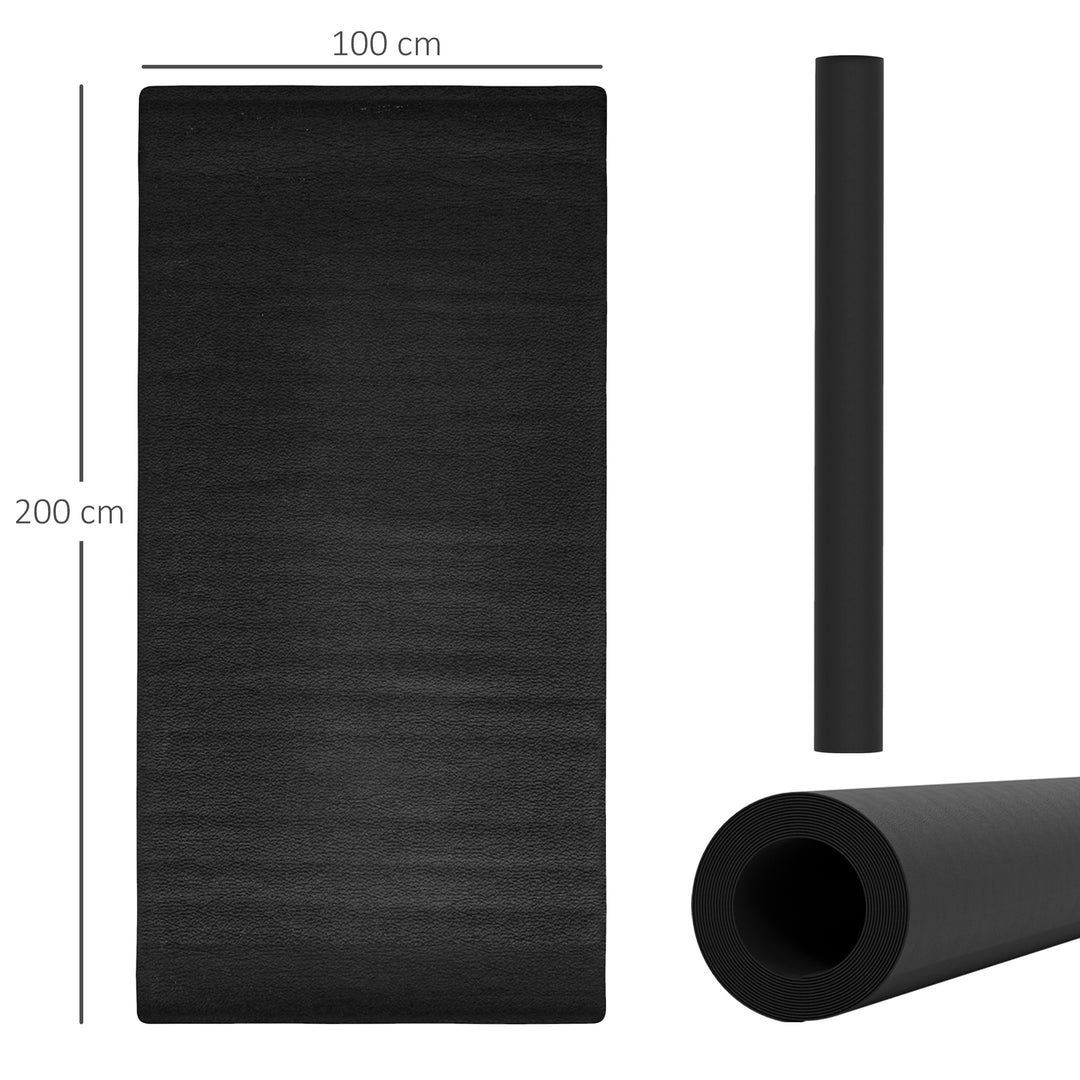 Gulvmåtte til fitnessudstyr skridsikker fitnessmåtte 4 mm tykk underlagsmåtte 200 x 100 cm sort