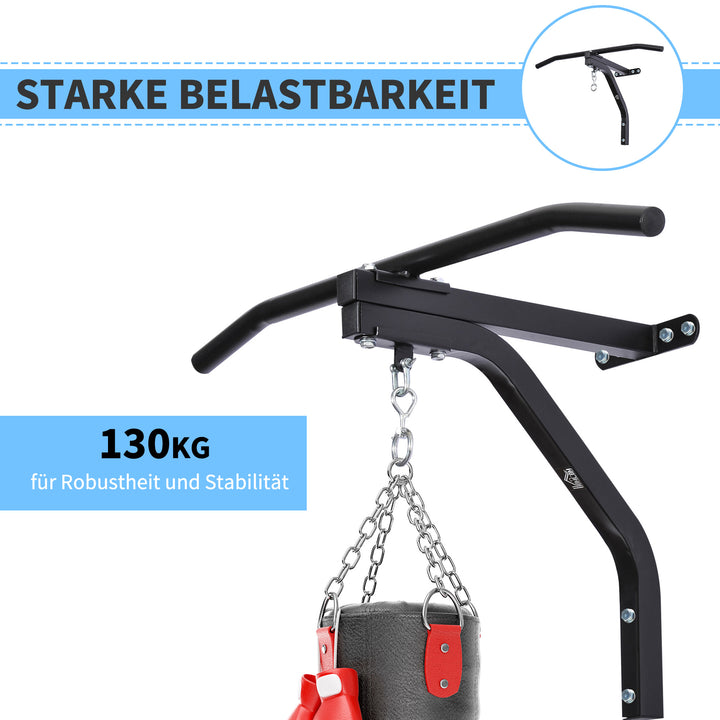 Boksesækholder vægmonteret boksesækholder sandsækholder bæreevne stål sort 93 x 47 x 51 cm