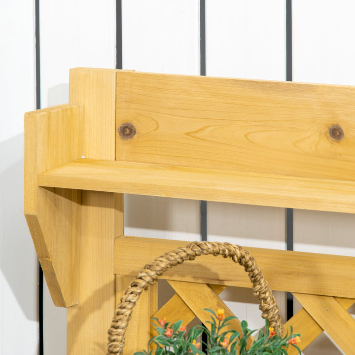 Havearbejdsbord, integreret rustfri stålvask, 2 hylder, massivt træ, brunt, 92 x 45 x 120 cm