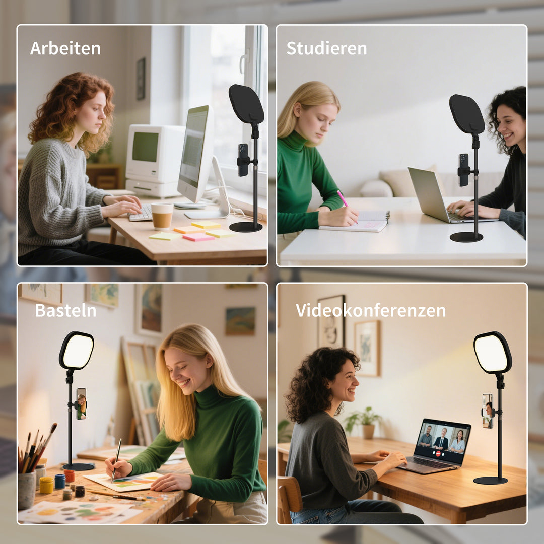 Led-sengelampe, 10 dæmpningsniveauer, 5 farver, hukommelsesfunktion, metal, sort