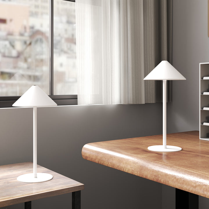 Led-bordlampe med usb-kabel, berøringsafbryder, metal, genopladelig, hvid