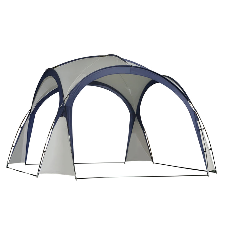 Kuppeltelt til 6-8 personer, pavillon, beskyttelse mod sol og støvregn, 3,5 x 3,5 x 2,22 m, cremehvid
