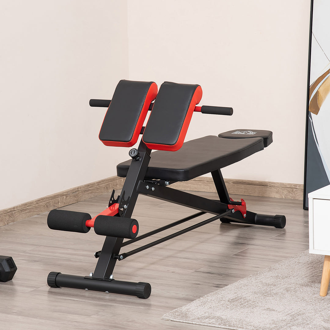 Vægtbænk fitnessbænk skråbænk multifunktionel mavetræner justerbar stål sort 64 x 146 x 73,5-85 cm