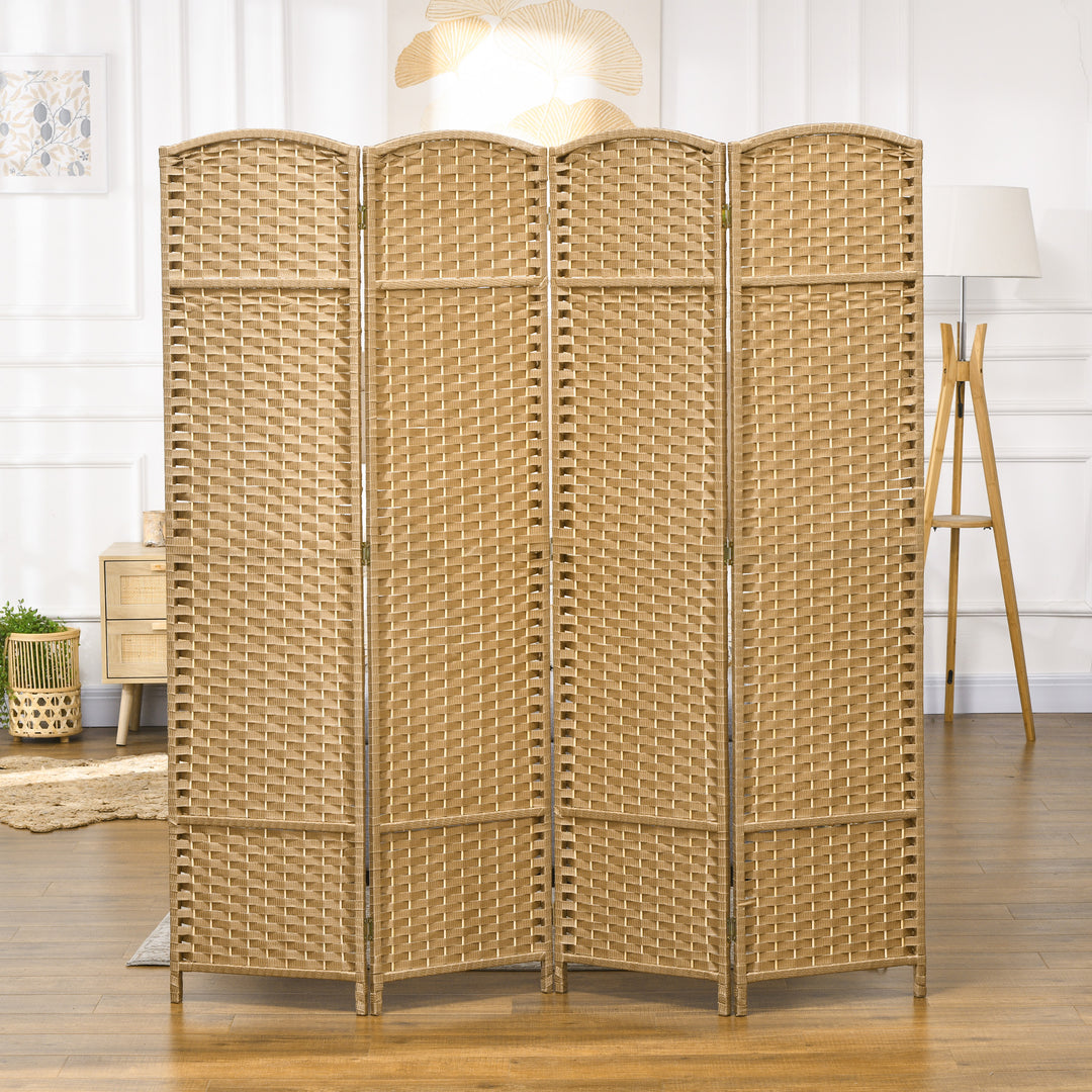 4-Panels rumdeler, foldbar privatlivsskærm, privatlivsskærm til stue, soveværelse, hjemmekontor, naturlig