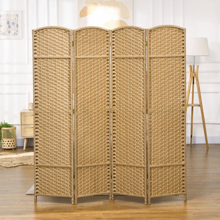 4-Panels rumdeler, foldbar privatlivsskærm, privatlivsskærm til stue, soveværelse, hjemmekontor, naturlig