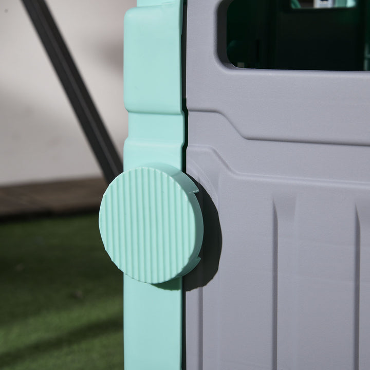 Indkøbsvogn, trappeklatrer, sammenklappelig, teleskophåndtag, belastningskapacitet op til 65 kg, grøn