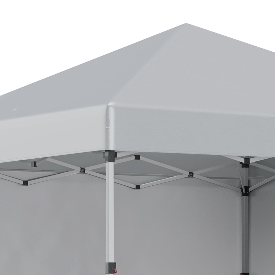 Foldbar pavillon, to sidepaneler, bæretaske, stålramme, lysegrå, 3 x 3 x 2,7 m
