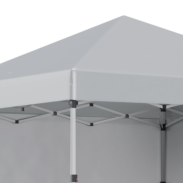 Foldbar pavillon, to sidepaneler, bæretaske, stålramme, lysegrå, 3 x 3 x 2,7 m