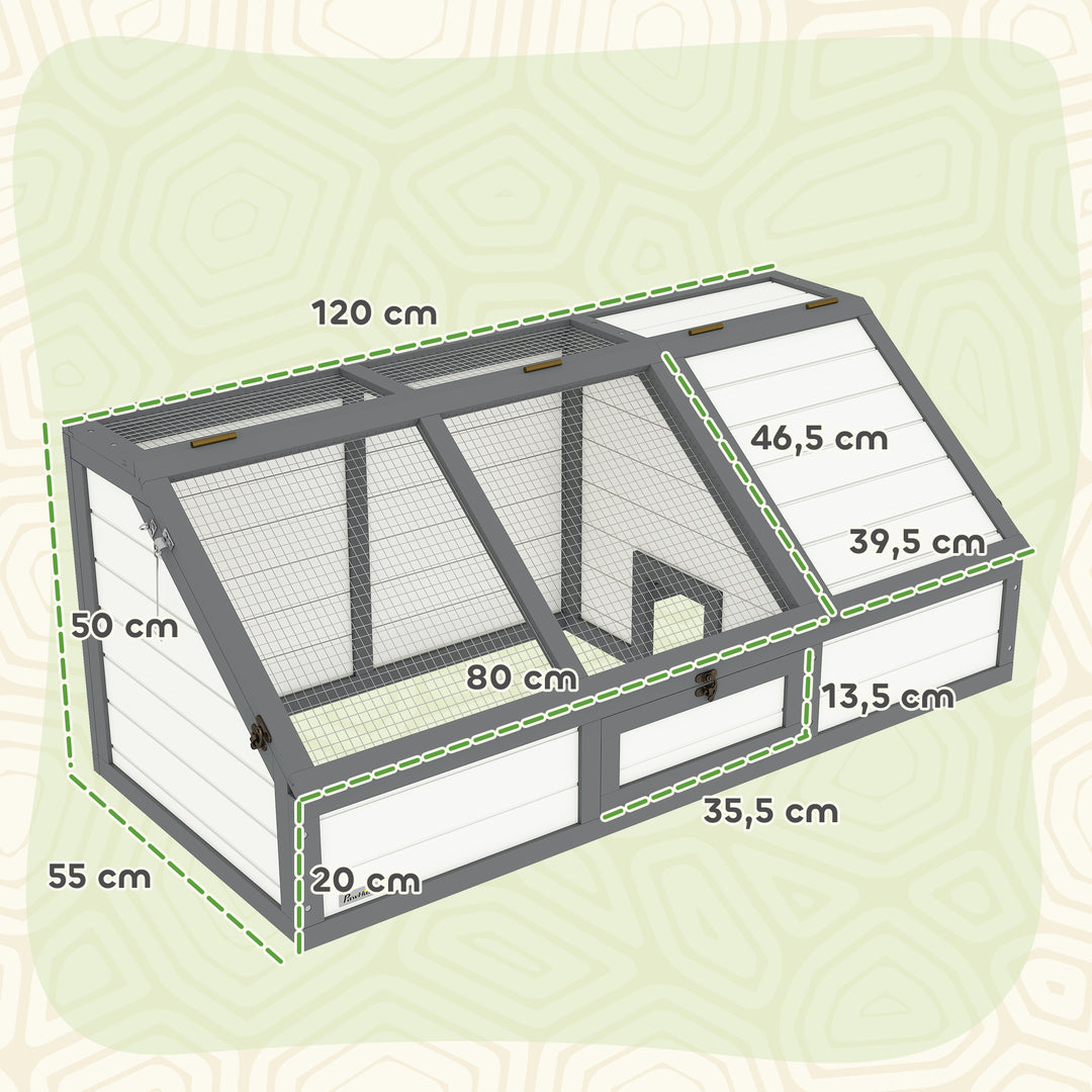 Skildpaddekasse, udendørs skildpaddeindhegning, bundløst design, let at åbne, skildpaddehus, hvid