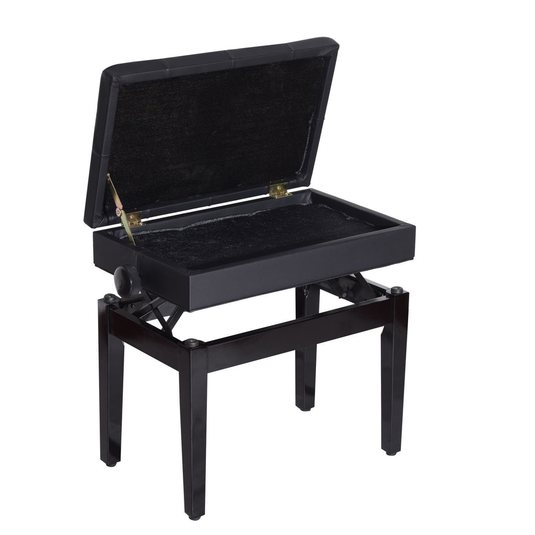 Klaverstol klaverbænk klaverbænk makeup-skammel skammel med opbevaringsplads højdejusterbar 54,5 x 33 x 48-58 cm