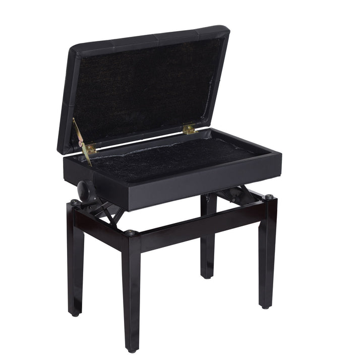 Klaverstol klaverbænk klaverbænk makeup-skammel skammel med opbevaringsplads højdejusterbar 54,5 x 33 x 48-58 cm