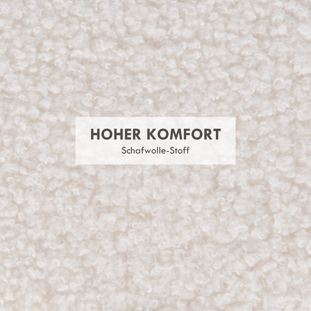 Skammel polstret skammel, teddy fleece, skjult opbevaringsplads, vendbart låg, 56 cm x 56 cm x 42 cm, hvid