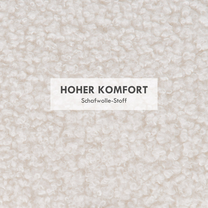 Skammel polstret skammel, teddy fleece, skjult opbevaringsplads, vendbart låg, 56 cm x 56 cm x 42 cm, hvid