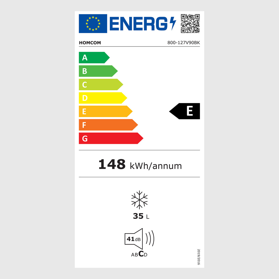 Minifryser 35 l fryseboks elektrisk fritstående 45 w minifryser minikøleskab 41db -14 til -24℃ 5-trins temperaturkontrol 47 x 44,2 x 48,8 cm sort