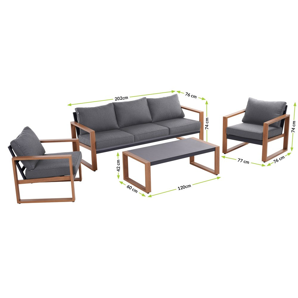 Havemøbelsæt til terrasse og have, antracit og brun