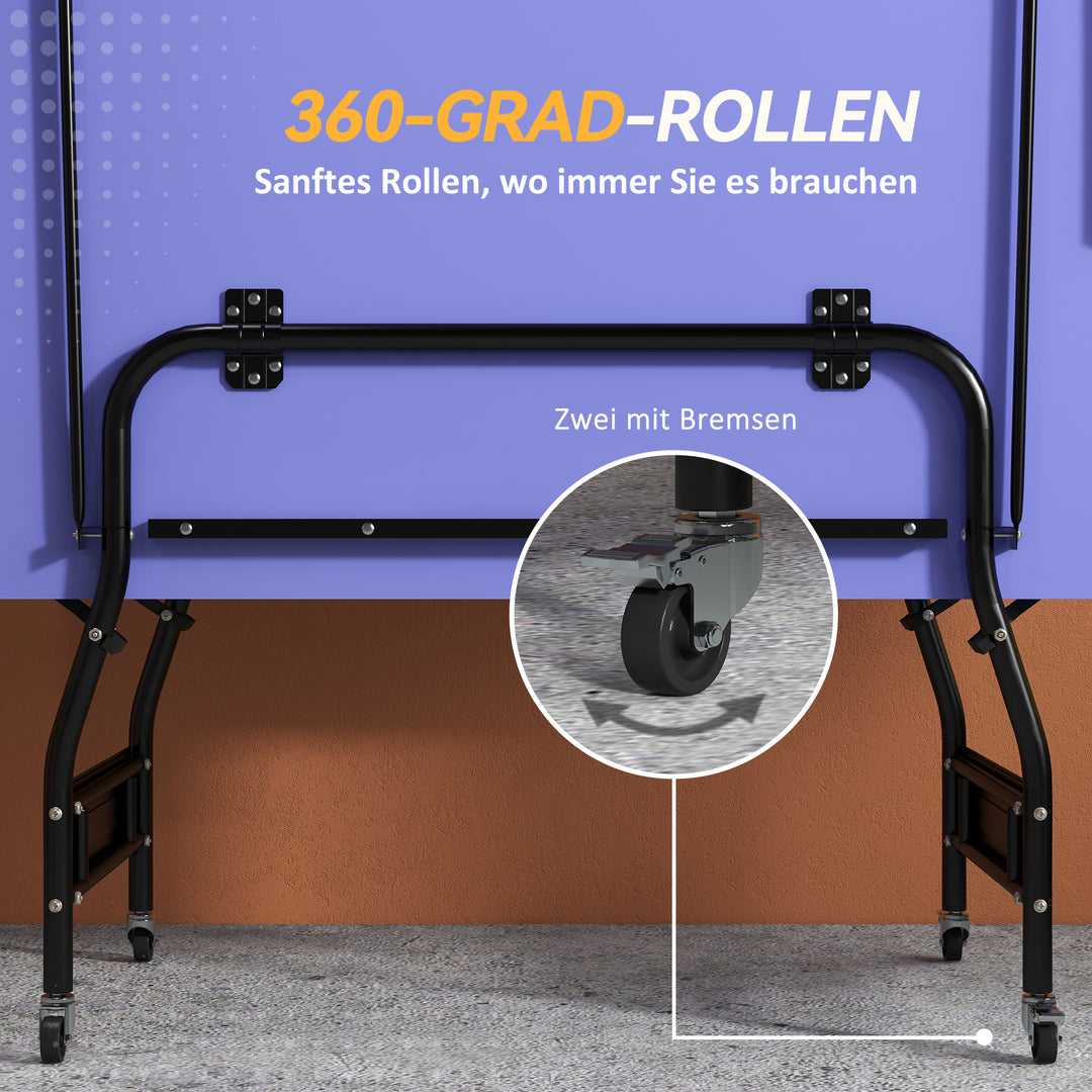 Sammenklappeligt bordtennisbord, standard bordtennisbord inklusive bordtennisnet, 3 bolde, 12 mm bordplade