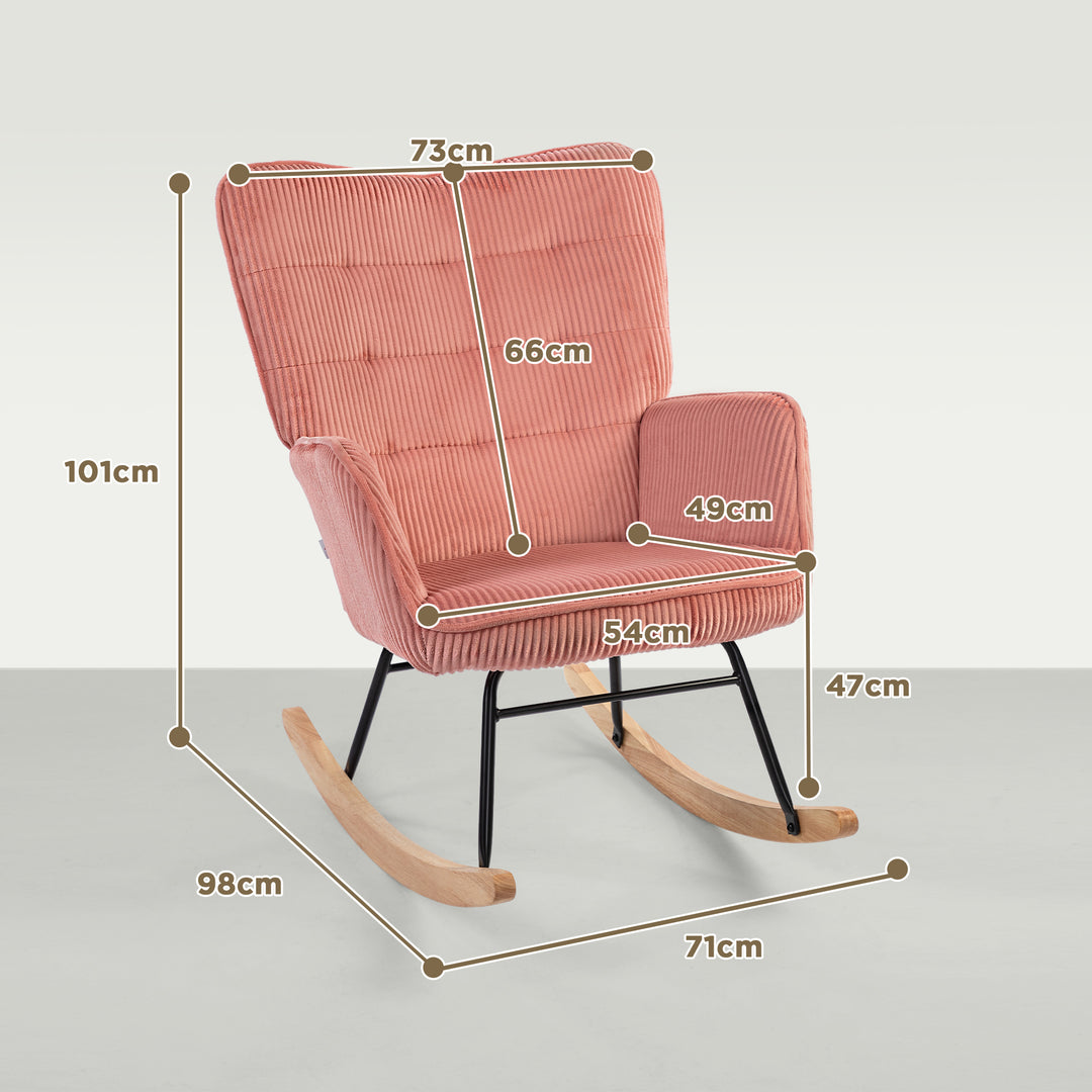 Gyngestol, lænestol, gyngestol, belastningskapacitet op til 120 kg, polyester, 98 x 71 x 101 cm, pink